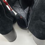 Aquatalia Isotta Black Suede Waterproof Block Heel Lug Ankle Booties Boots 9.5 Photo 6