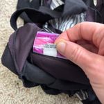 Y2K Purple Black Halter Top Zebra Stripes Handkerchief Hem Grunge Babydoll Top S Photo 6