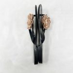 Melissa [] Black Jelly Sandals Rubber Flip Flop Beige Flower Beach Thongs Size 9 Photo 7