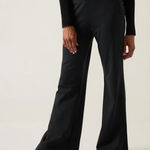 Athleta Venice Stretch Pull On Lightweight Relaxed Fit Flare Pant Black Medium Photo 0