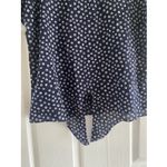 J by J Crew Womens Medium Navy Floral Tie Front Top Coastal Clean Girl Blue Photo 4