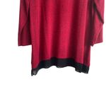 Cato Women Top XL Red Long Sleeve Gem Detail Multi Media Art To Wear Romantic Photo 7