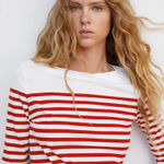 MNG Mango Cotton Striped Top XL Nautical Breton Long Sleeve‎ T Photo 0