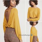 Free People Shimmy Shake Open Twist Back Top/ Sweater in Gold, Size S New w/Tag Photo 13