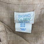 Sigrid Olsen  100% Linen Long Sleeve Button Up Blouse Top M Photo 3