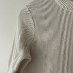Madewell Texture & Thread Cream Jacquard Knot Front Crew Neck Top Photo 3