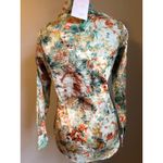 Floral Print Long Sleeve Snap Western boho whimsi cottage Y2K Shirt S green Photo 2