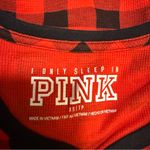 PINK - Victoria's Secret Like New PINK Victoria’s Secret Buffalo Plaid Henley Waffle Thermal Sleep Top Photo 1