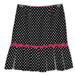 Acorn Black and White Polka Dot Knife Pleated Pink Trim Skirt Size 6 Photo 0