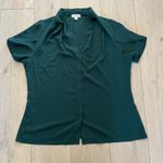 Calvin Klein  Women’s Hunter Green Tulip Sleeve Blouse Sz XL Photo 0