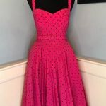 NWT Vixen by Micheline Pitt Hot Pink Polka Dot Maneater Swing Dress Sz M Size M Photo 0