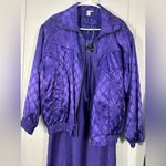 Fuda Vintage 1990s 100% Silk Purple Track Suit Size Medium EUC Photo 0
