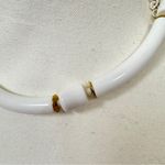 Vintage White Gold Plastic Bead Necklace MCM Minimalist Classic Womens Jewelry Photo 1