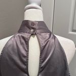 My Michelle  Gray Satin Sleeveless Ruched Floral Top Size Large Witchy Fairy Photo 3