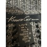 Kenneth Cole  Women's Gray Metallic Open Knit Long Sleeve Cover Up Sweater Top L Photo 2