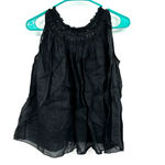 Frame  size XS black tank top sleeveless blouse 100% ramie flowy‎ loose fit Photo 1