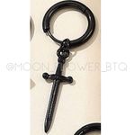 Punk Goth Dagger Sword Huggie Hoop Earring Black Photo 6