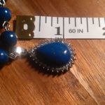 Lapis Lazuli and White Austrian Crystal Silvertone Paperclip Necklace Photo 6