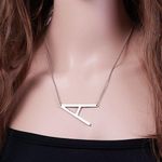 Silver Initial Pendant Necklace Letters A Photo 0