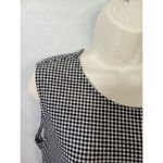 Elle ‎ Womens XL Sleeveless Black And White Checkered Blouse Ties round neck Photo 1
