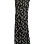 Diane Von Furstenberg  Black Silk Sleeveless Floral Print Midi Dress Size 4 Photo 0