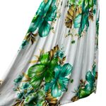 Women Floral Dress Small Cottagecore Tropical Smocked Midi Lightweight Vacation Green Photo 7