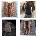 American Age  Acid wash embroidery halter top sz M Photo 9