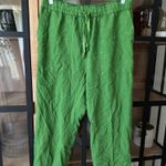 ZARA  linen pants straight leg high rise pockets drawstring lime green 4043/042 Photo 10