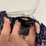 AQUA  Navy Blue Lace Light Pink Lining V-Neck Sleeveless Fit Flare Skater Dress Photo 4