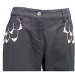 Cache  Chunky Rhinestone Pockets Stretch Black Jean Pant Flair Leg New $158 NWT Photo 3