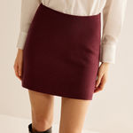 Womens extra small Ann Taylor LOFT Burgundy knit minimalist mini skirt Red Size XS Photo 0