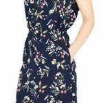 Nicole Miller Sleeveless Dress, Navy Floral Print Size L Photo 0