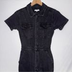 Good American ‎ Black Denim Jumpsuit Photo 6