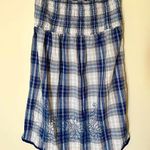 Mossimo Women’s Coastal Cowgirl Country Strapless Dress / Skirt Blue Plaid Large Photo 0