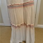 Old Navy  Chic Strapless White Dress with Pink and Blue Details and Lined Bottom Photo 3