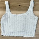 Aerie Offline by  White Ribbed Knit Cropped Tank Top Women’s Medium Photo 0