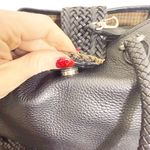 Brighton  Vintage Leather Woven Satchel Black Photo 6