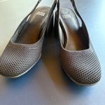 Eileen Fisher Yarn Knit Shoes Black Slingback Pump Chunky Heel Comfort Basic 7 Photo 2