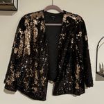 Torrid Black Rose Gold Two-Tone Sequin Drape Jacket Size 1X/2X Photo 1
