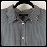 Banana Republic Dillon Shirt XL Black White Pinstripe Button Down Long Sleeve Photo 2