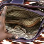 Y2K 2000s Gothic Whimsygoth Southwestern Navajo Purple Brown black Turquoise Bead Leather Silver Studded Rhinestone Shoulder Hand Bag Purse #cross #skull #angel #wings Photo 6