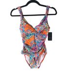 Ralph Lauren Surplice One-Piece Swimsuit Slimming Underwire Paisley Colorful 4 Photo 2