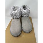 UGG  Classic Mini Jersey Suede Boots Plush Winter Stripe Gray Women Size 6 New Photo 2