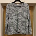 Jane and Delancey  Camo Crew Neck Top with Front Knot size M Photo 0