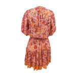 Poupette St. Barth Mini Bona V Red Chagal Printed Pink Orange Dress Size Small Photo 13