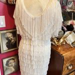 Vintage Handmade Fringe Dress White Photo 3
