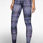 Nike  Pro Dri-Fit Full Length Purple Geometric Print Athletic Leggings Medium Photo 2