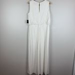 Gabby Skye  Occasion Jumpsuit Womens 16 White Gold‎ Floral Sleeveless Stretch NWT Photo 2