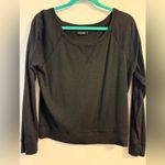 Garage  - Black Wide Neck Long-Sleeve Top w/ Lace Accents Photo 1