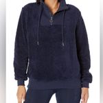Sweaty Betty  Women’s Quarter Zip Sherpa Pullover in Navy Blue Size 4 Photo 1